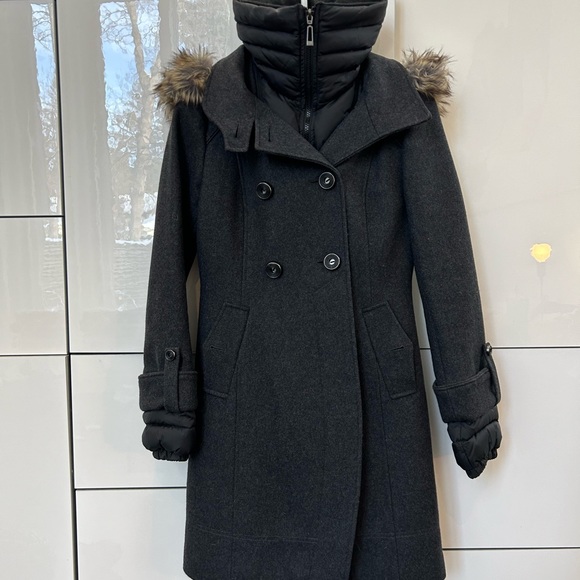 Soia & Kyo dark grey wool coat xs - Picture 2 of 8